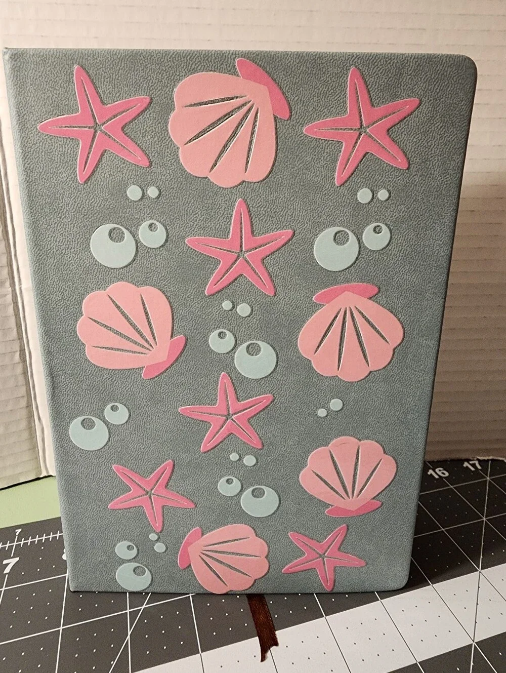 Sea-themed Pink Shell & Starfish Embossed Journal